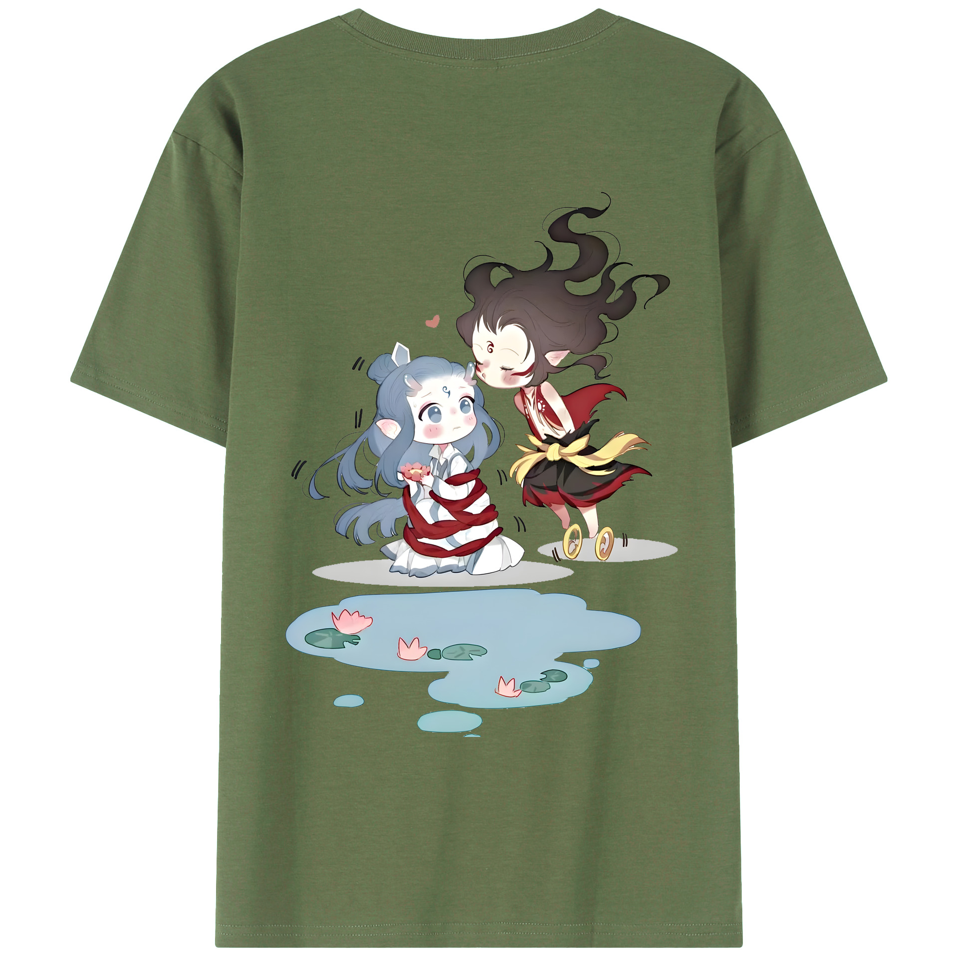 （画像用） Ne Zha 2 ナタ 魔童の大暴れ 綿100％ メンズ半袖Tシャツ（バックプリント） 通気性